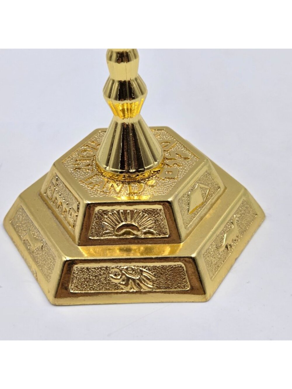 7 Taper Holy Land Symbols of the 12 Tribes of Israel Menorah Hexagonal Base - Picture 4 of 16